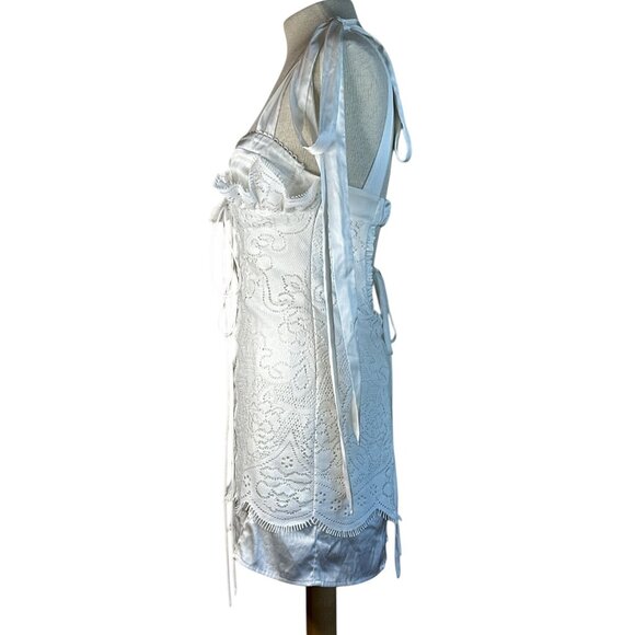 For Love & Lemons Zahra Mini Dress in White Medium New Womens Party - Picture 6 of 15